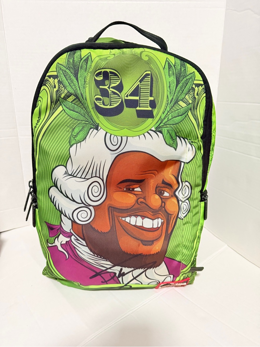Green Illustrated Men's Backpack - Artist Graphic